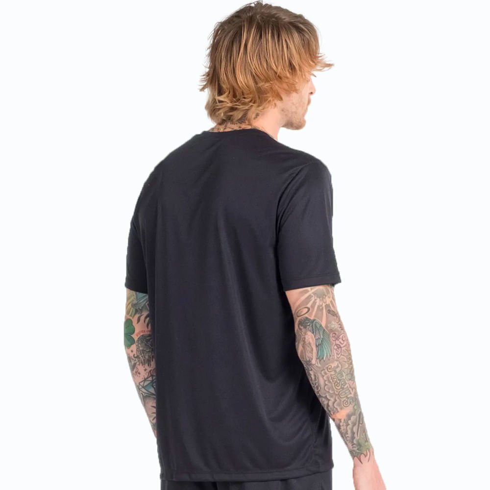 Camisa Masculina Umbro Legacy Manga Curta Respirável Preto Preto 2