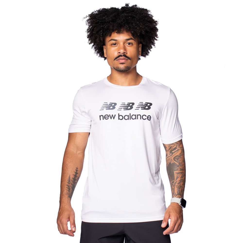 Camiseta Masculina New Balance Active Graphic Branco