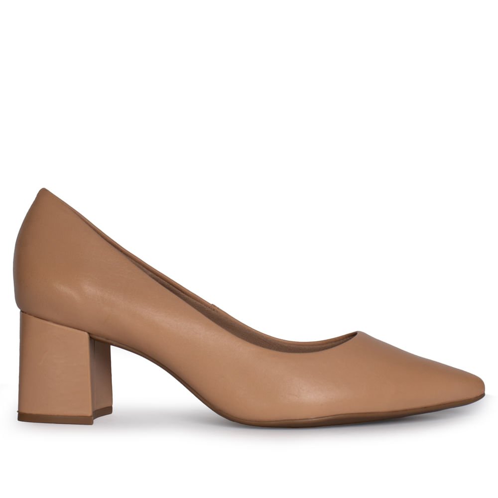 Scarpin Feminino Bottero Couro Salto Médio Bege
