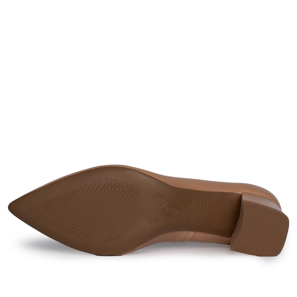 Scarpin Feminino Bottero Couro Salto Médio Bege Bege 2