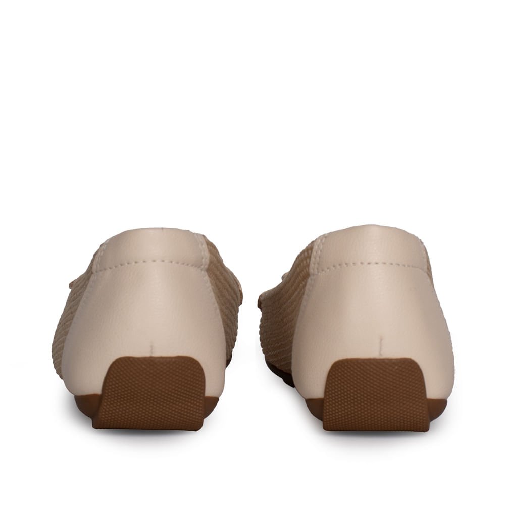 Mocassim Feminino Modare Tecido Tramado Laço Bege Bege 3