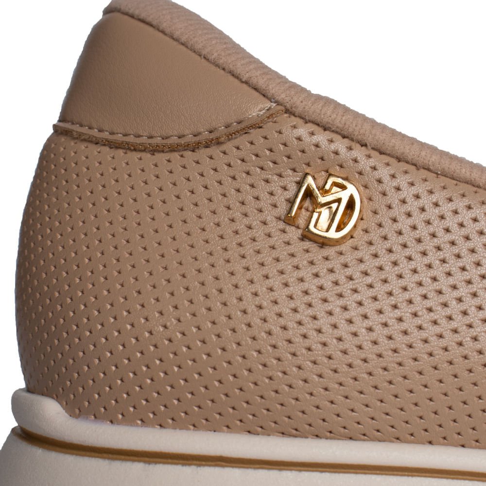 Tênis Feminino Modare Slip On Ultra Conforto Microfuros Bege Bege 5
