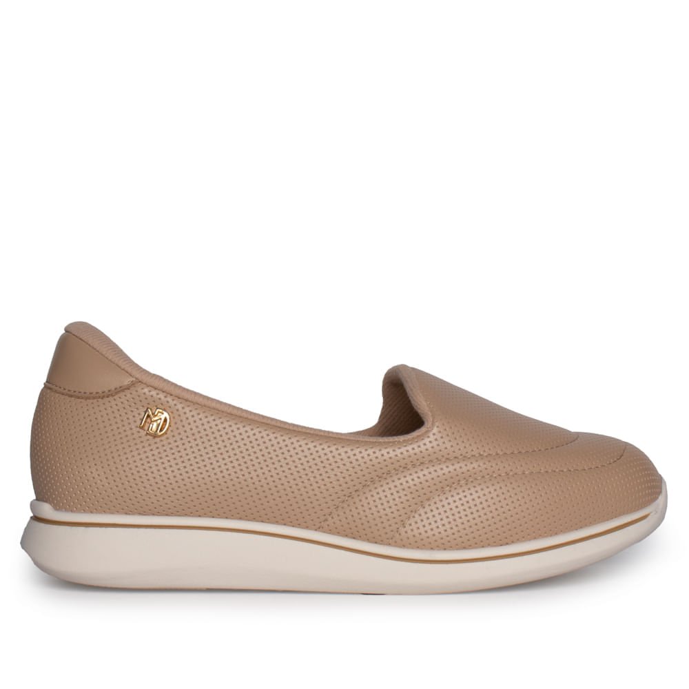 Tênis Feminino Modare Slip On Ultra Conforto Microfuros Bege