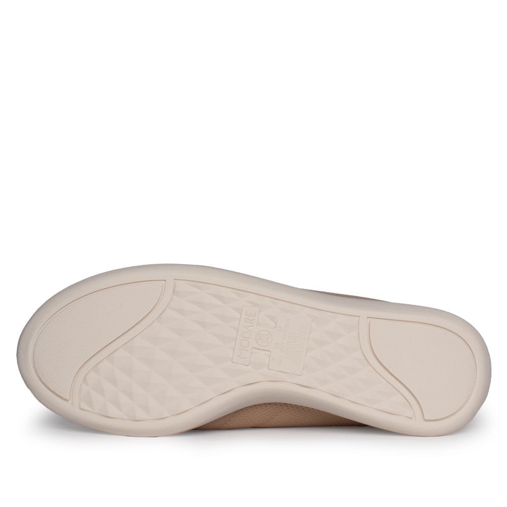 Tênis Feminino Modare Slip On Ultra Conforto Microfuros Bege Bege 2