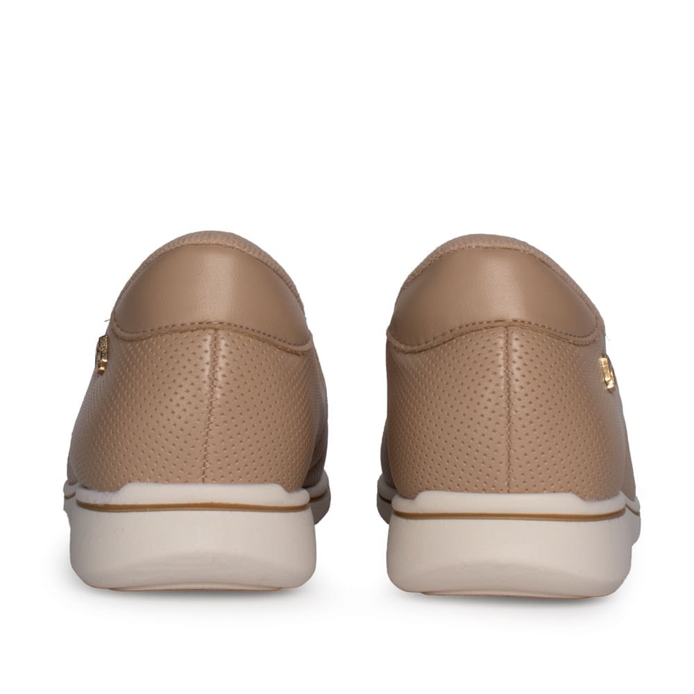 Tênis Feminino Modare Slip On Ultra Conforto Microfuros Bege Bege 3