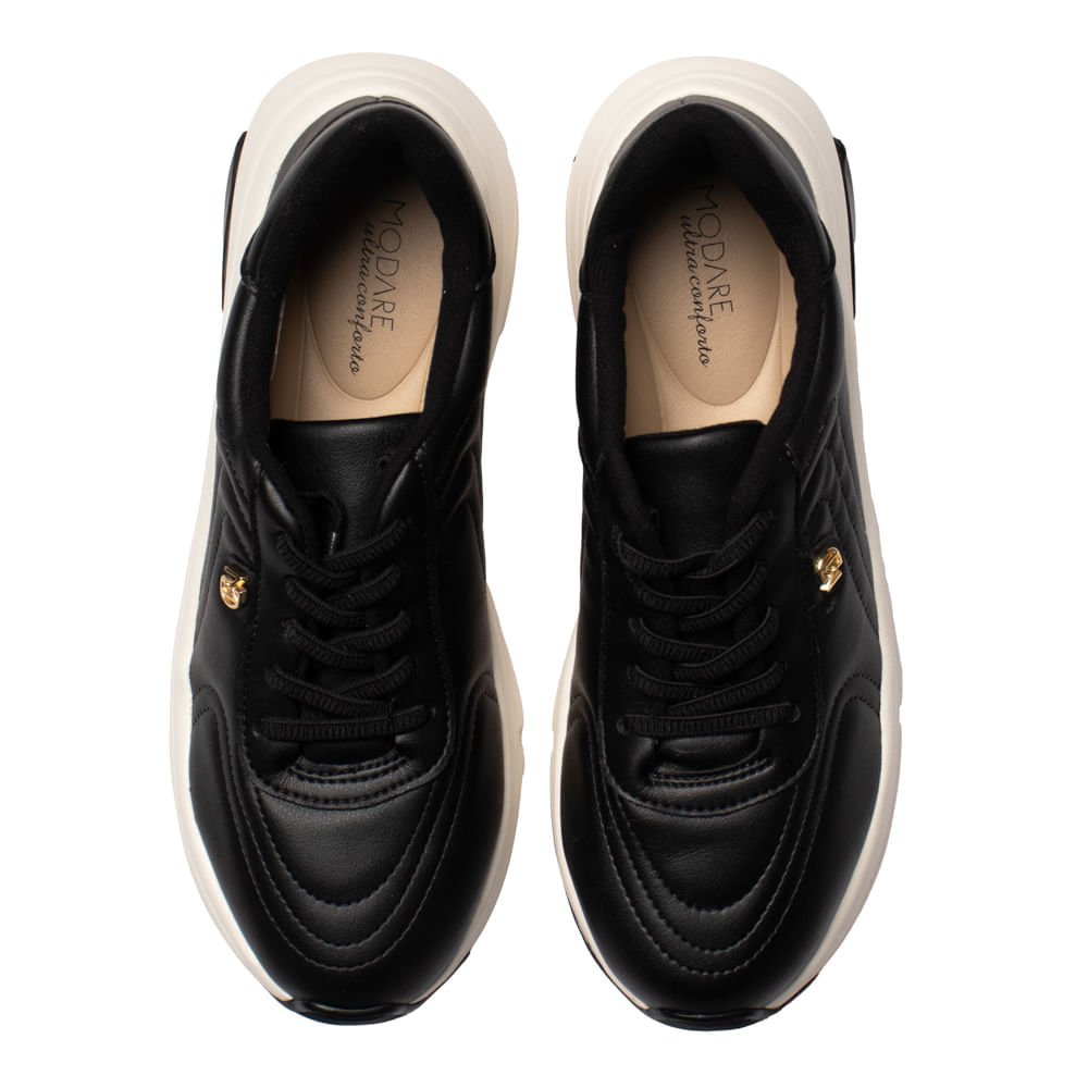 Tênis Feminino Modare Napa Suprema Costuras Visíveis Preto Preto 4