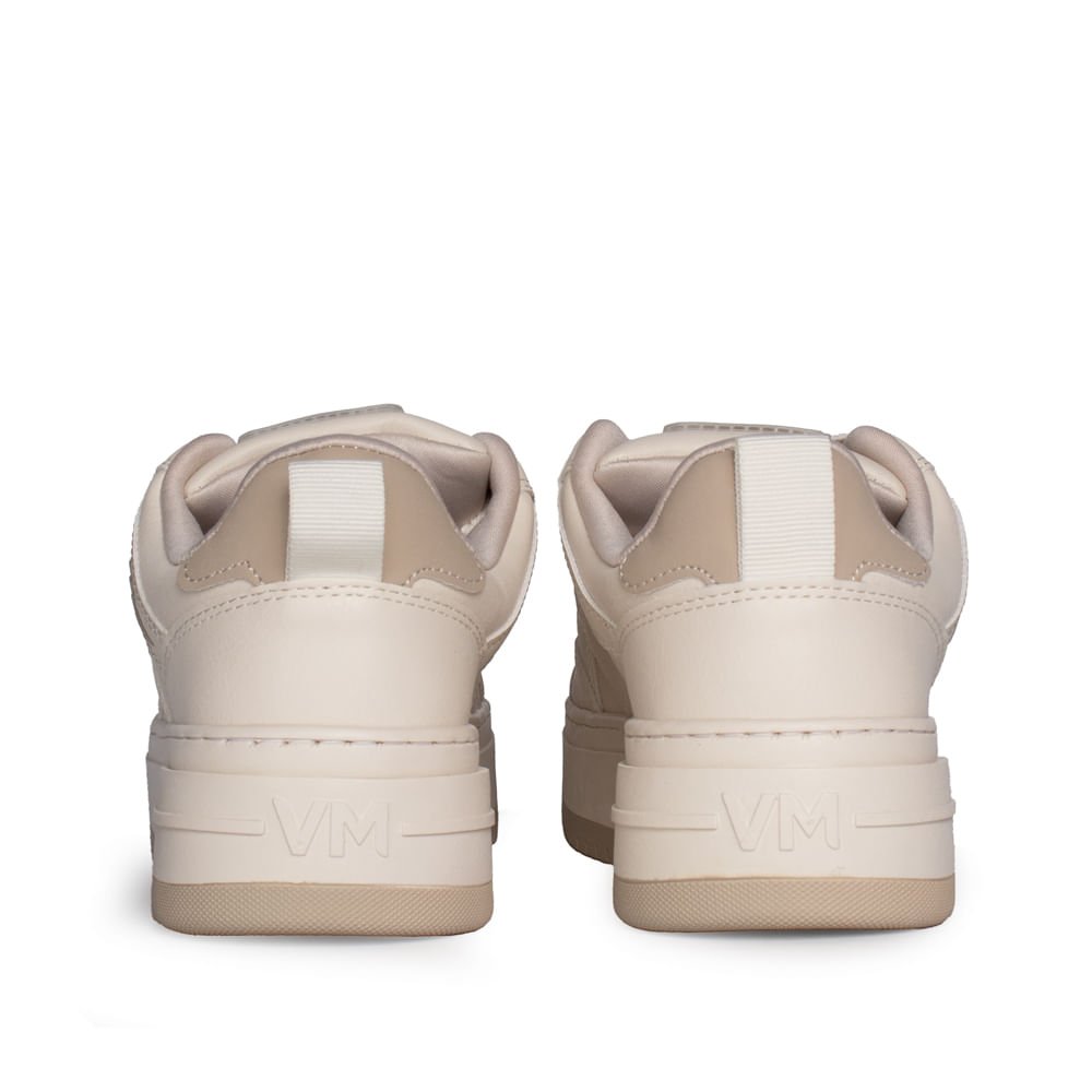 Tênis Feminino Via Marte Flatform Napa/Nobuck Bege/Branco Bege/Branco 3