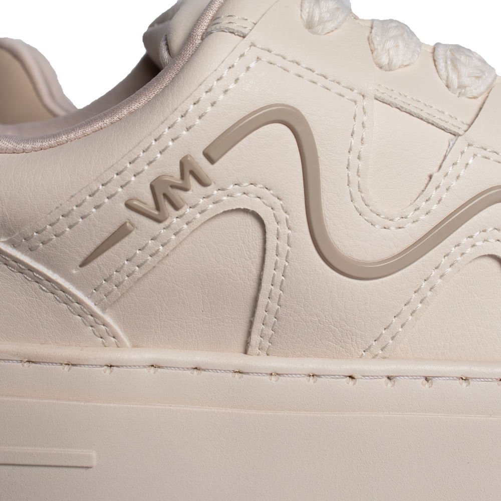 Tênis Feminino Via Marte Flatform Napa/Nobuck Bege/Branco Bege/Branco 5