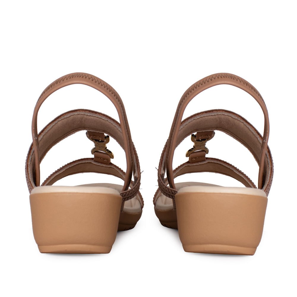 Sandália Feminina Campesí Napa Elástico Bege Bege 3