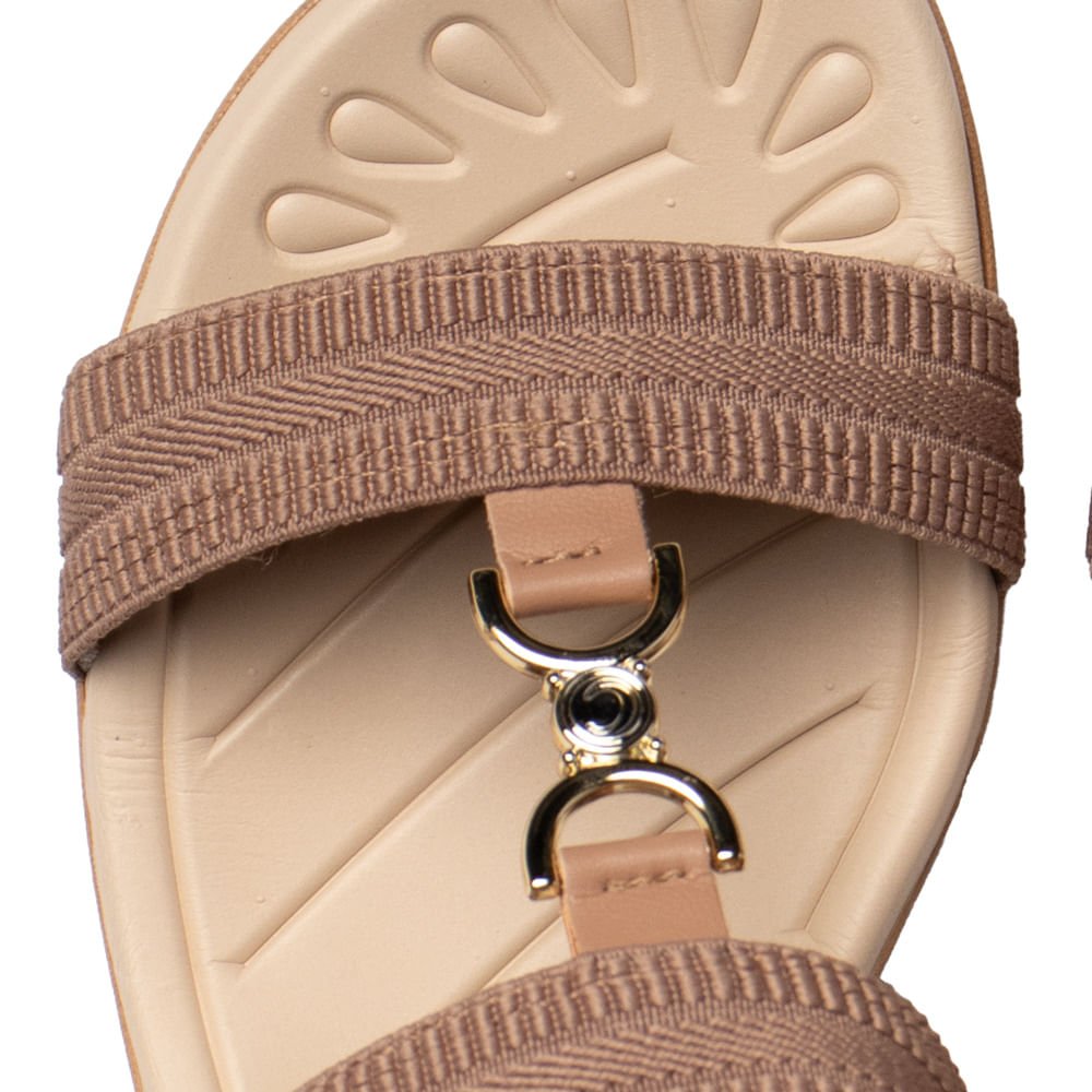 Sandália Feminina Campesí Napa Elástico Bege Bege 5