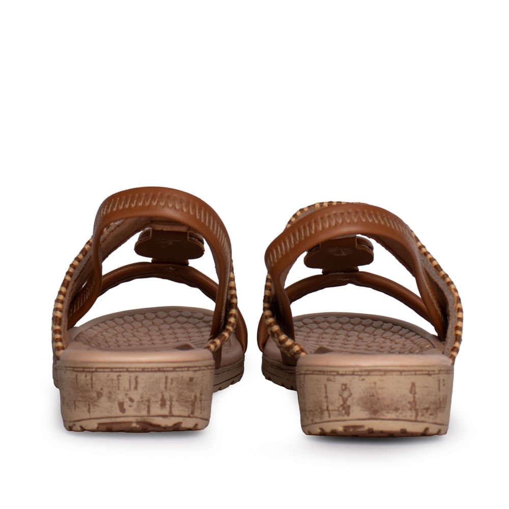 Sandália Feminina Campesí Anabela Napa Trançado Marrom Marrom 3