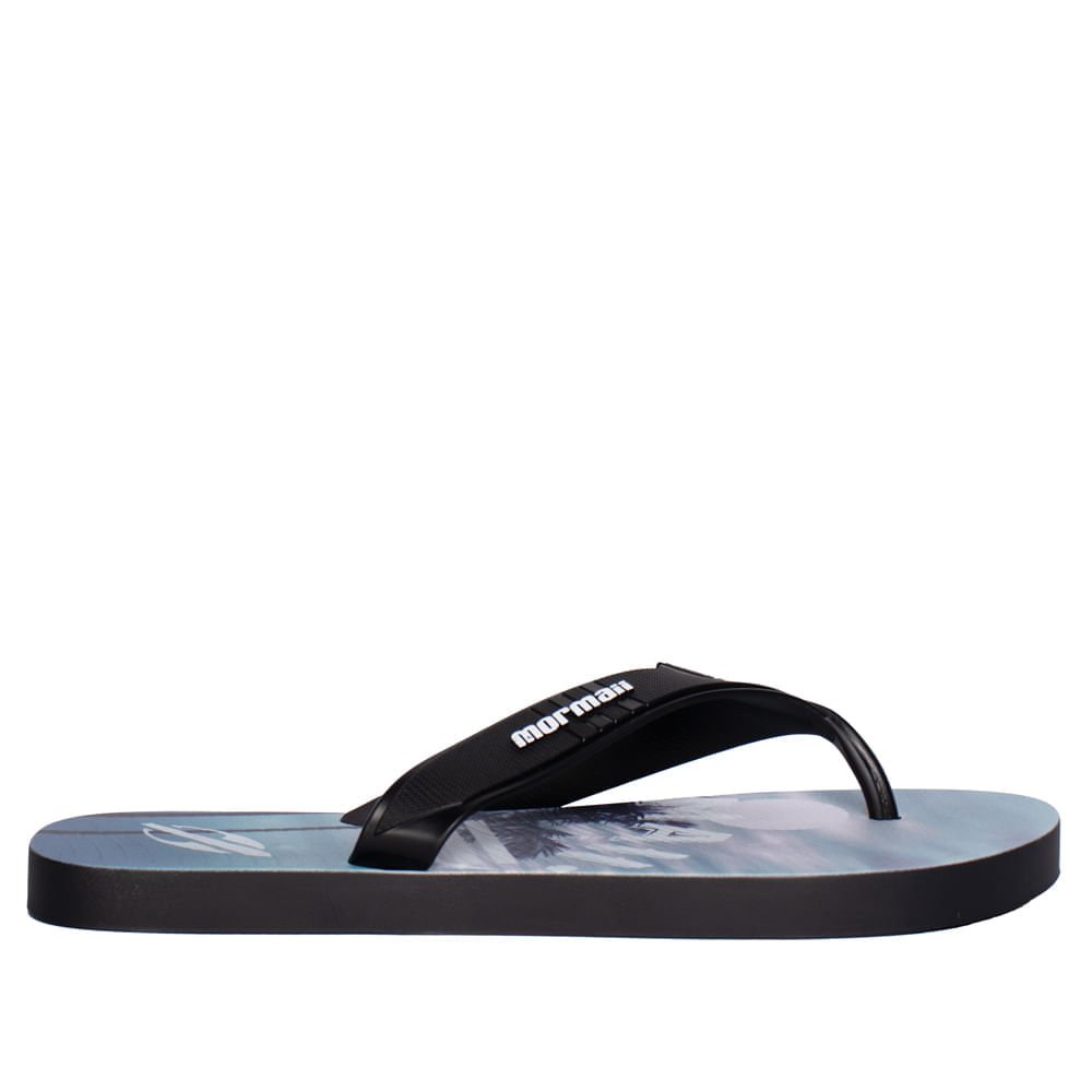 Chinelo Masculino Mormaii Tropical Graphics Tiras Preto/Azul Preto/Azul 2