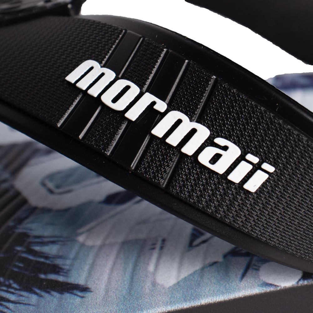 Chinelo Masculino Mormaii Tropical Graphics Tiras Preto/Azul Preto/Azul 4