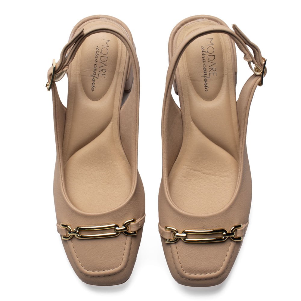 Sapato Feminino Modare Scarpin Floather Fivela Bege Bege 4