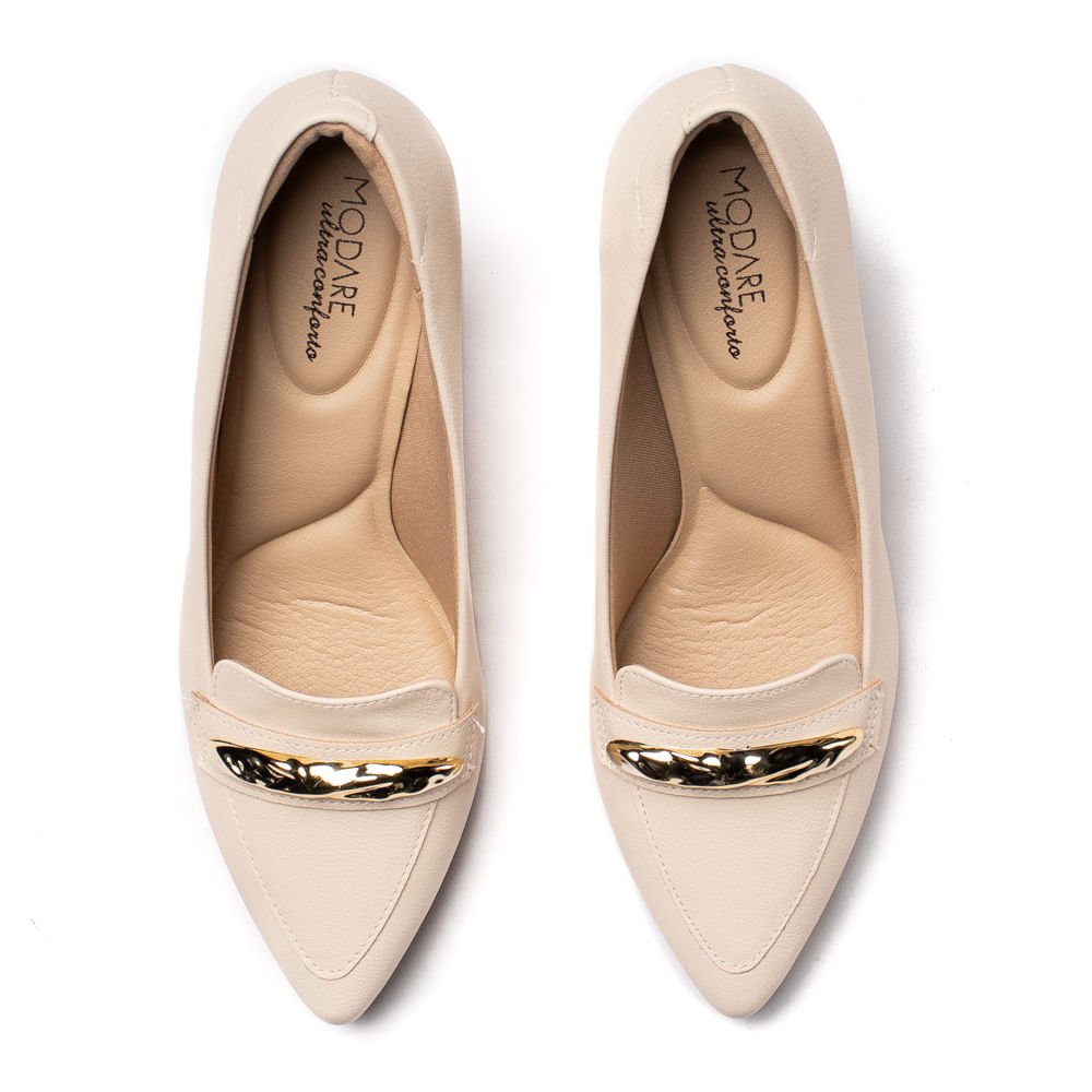 Scarpin Feminino Modare Napa Salto Fino Creme Creme 4