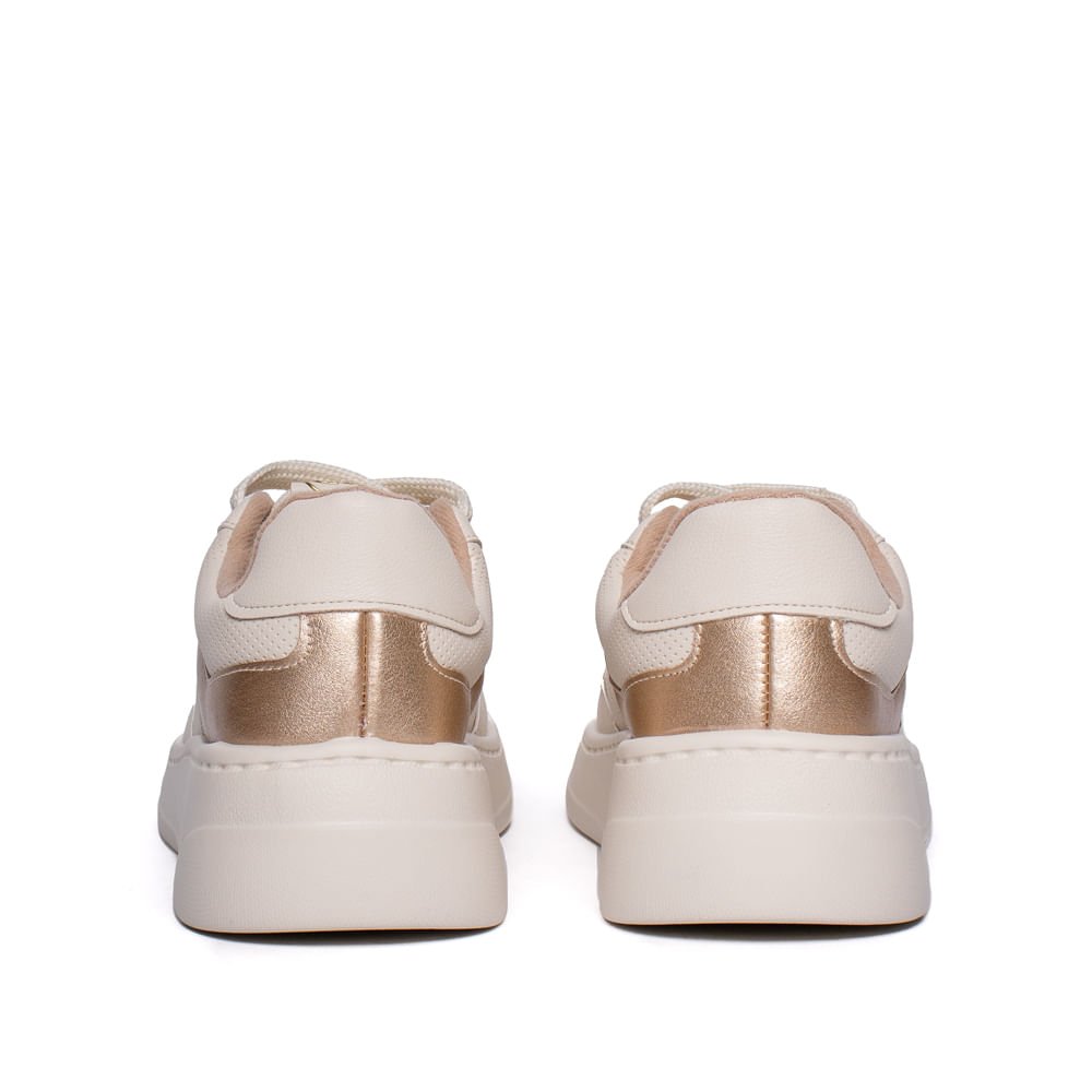 Tênis Feminino Modare Napa Flatform Branco Off/Dourado Branco/Dourado 3