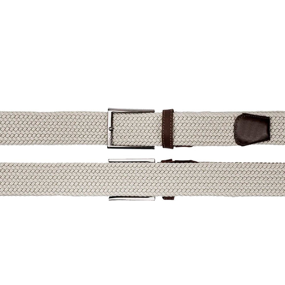 Cinto Masculino Ferracini FC675B Flex Couro Elástico Trançado Bege 3