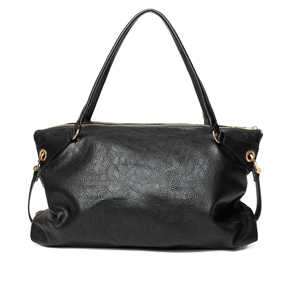 Bolsa Feminina Rafitthy Texturizada Tiracolo Média Preta Preto 2