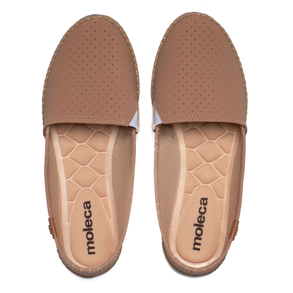 Sapatilha Feminina Moleca Nobuck com Furos Nude Nude 3