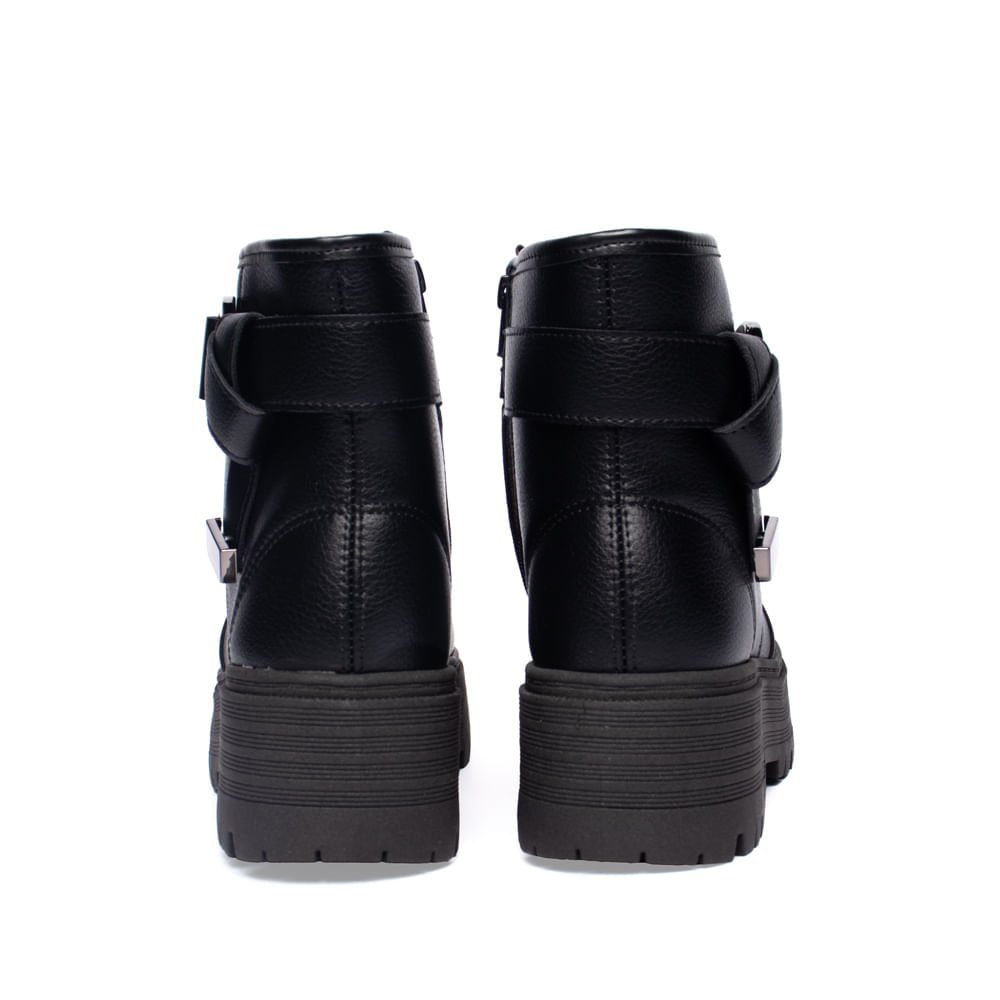 Bota Coturno Feminina Moleca Solado Alto Preto Preto 3