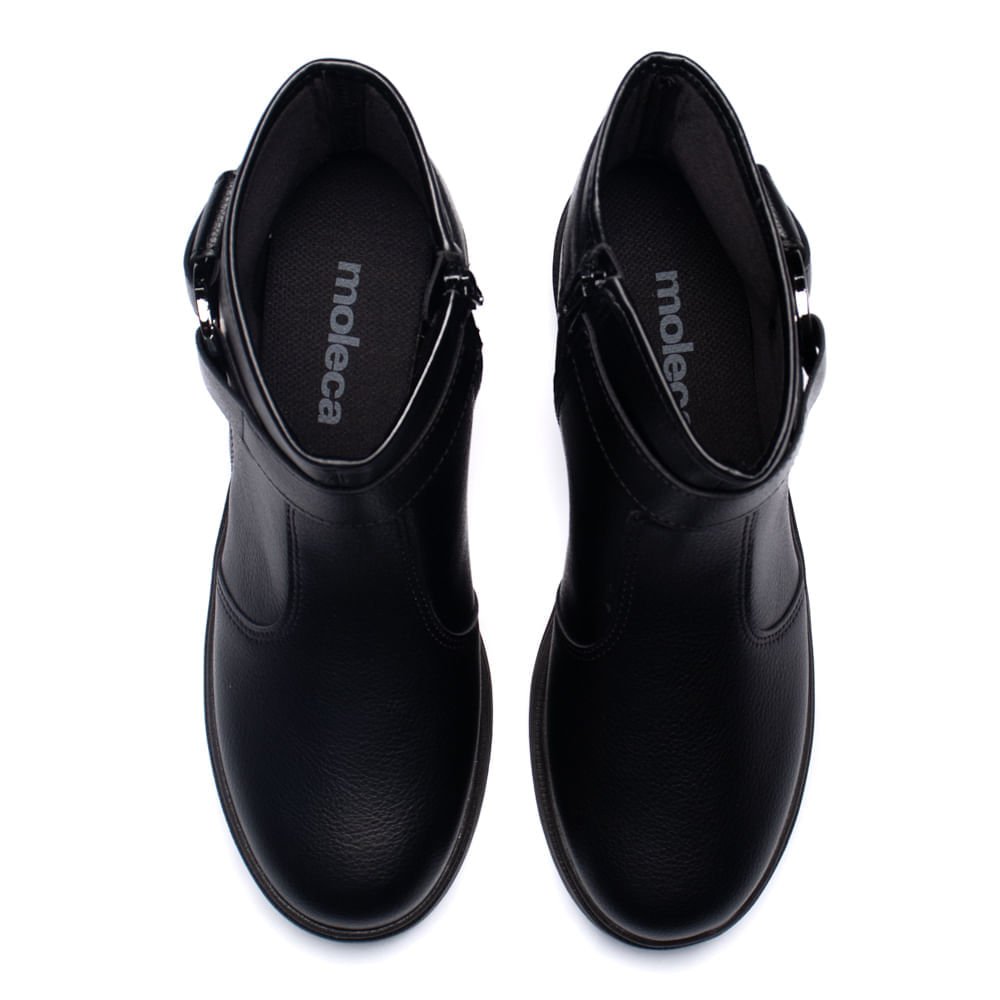 Bota Coturno Feminina Moleca Solado Alto Preto Preto 4