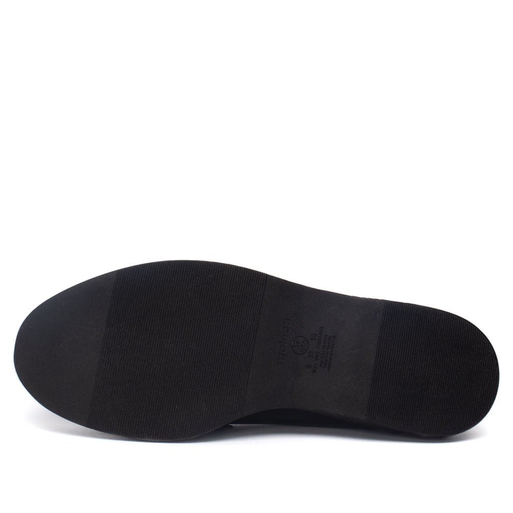Mocassim Feminino Moleca Napa Cetim Detalhe Preto Preto 2
