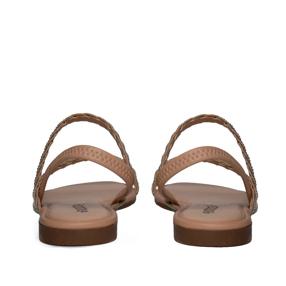 Sandália Feminina Mississipi Rasteira Brilhos Nude Nude 3