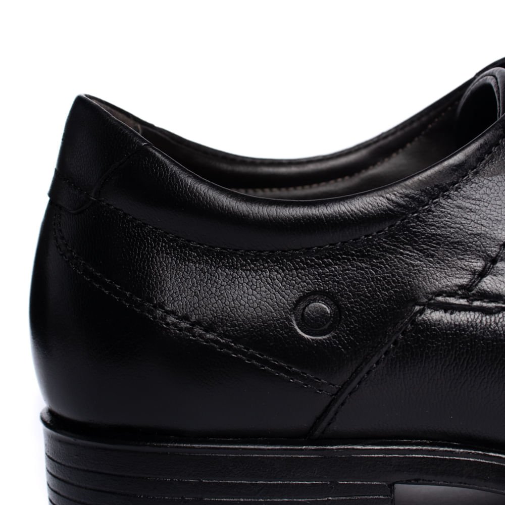 Sapato Masculino Democrata Social Metropolitan Pointer Couro Preto Preto 4