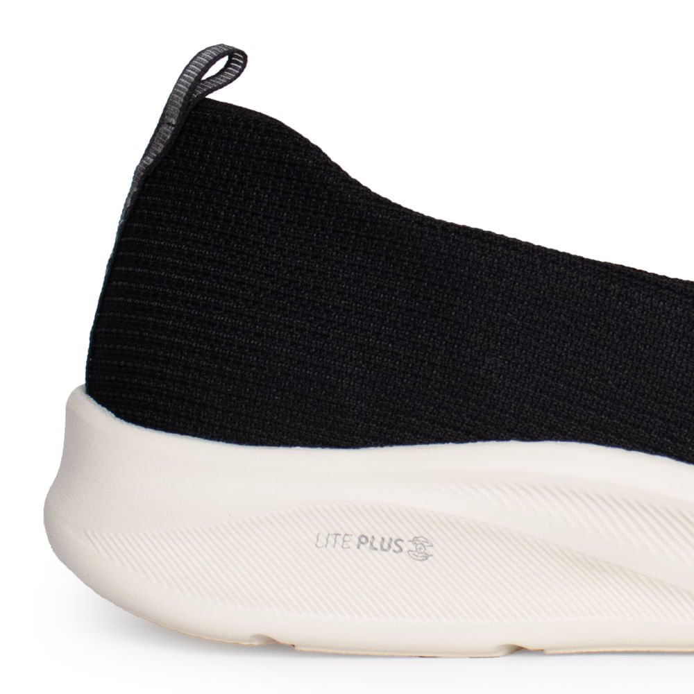 Sapatilha Feminina Actvitta Lite Plus Sem Cadarço Preto Preto 6