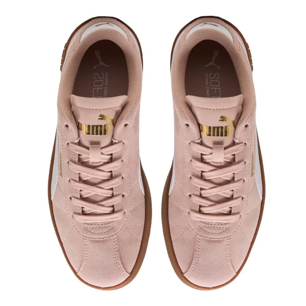 Tênis Feminino Puma Club II Camurça Soft Foam Rose/Branco Rose 4