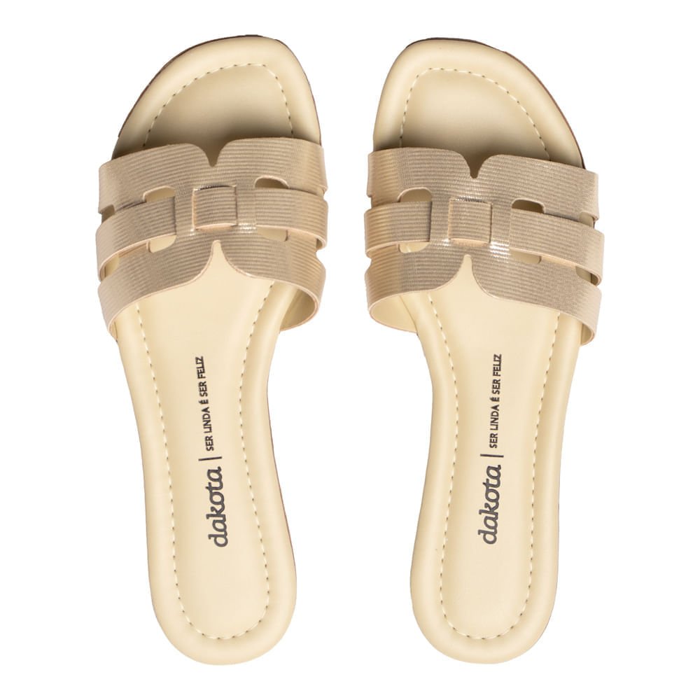 Sandália Feminina Dakota Rasteira Tiras Off White Off White 4