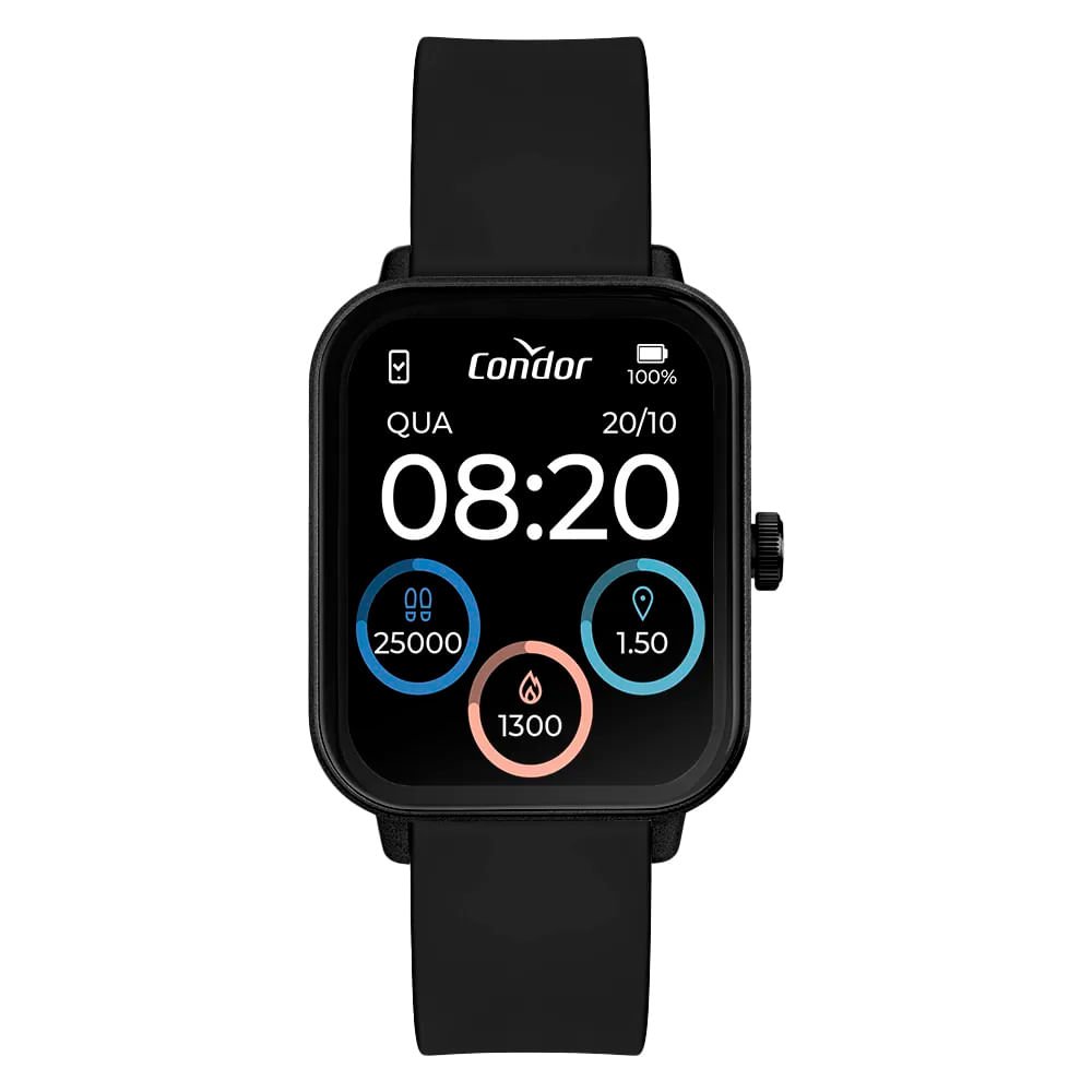 Relógio Unissex Condor Smartwatch COSMART1AA8P Touch Preto