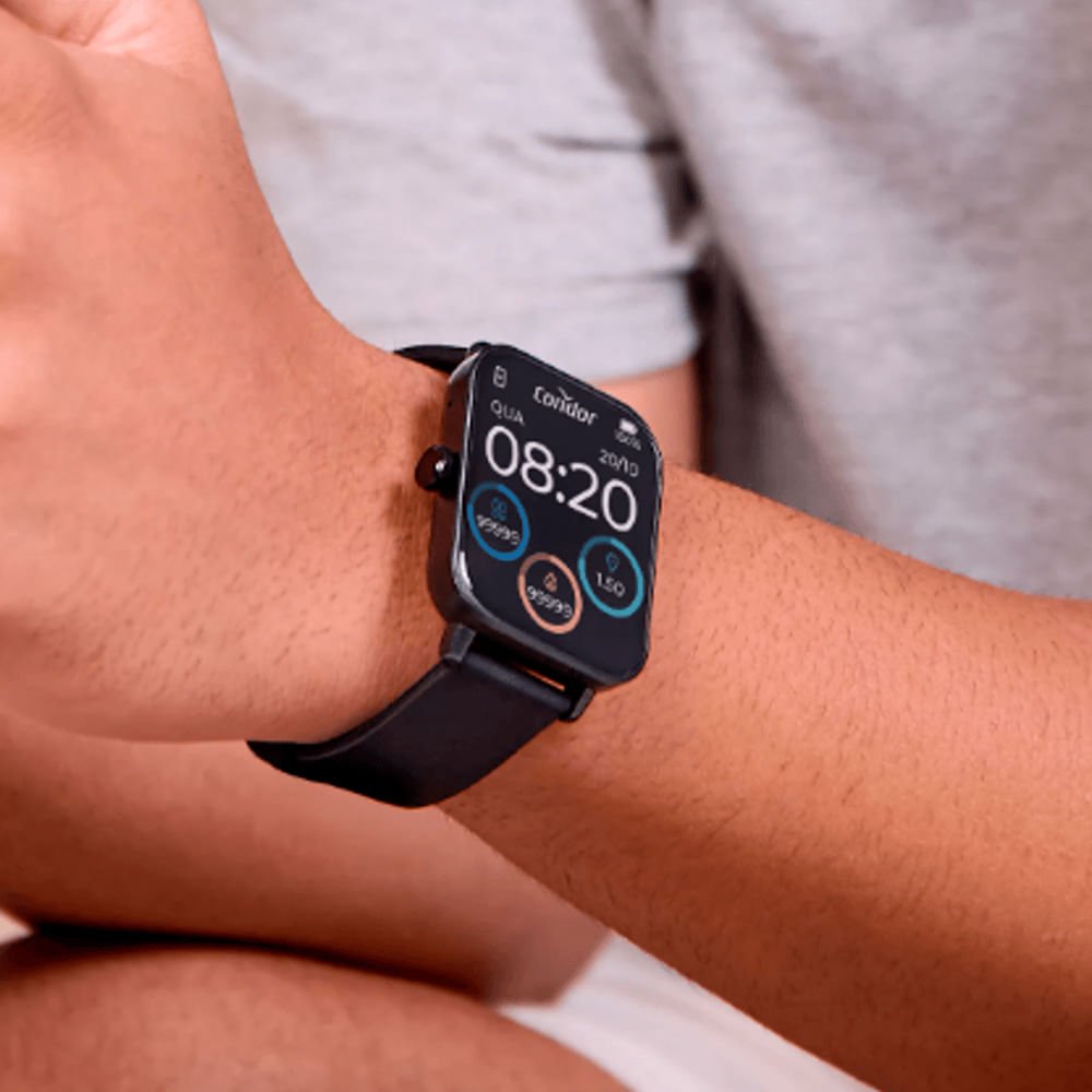 Relógio Unissex Condor Smartwatch COSMART1AA8P Touch Preto Preto 4