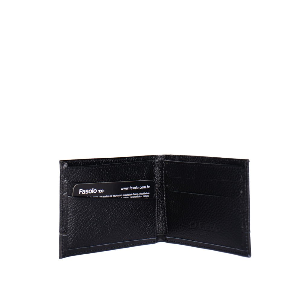 Carteira Masculina Fasolo Couro H087376751 Preto Preto 3