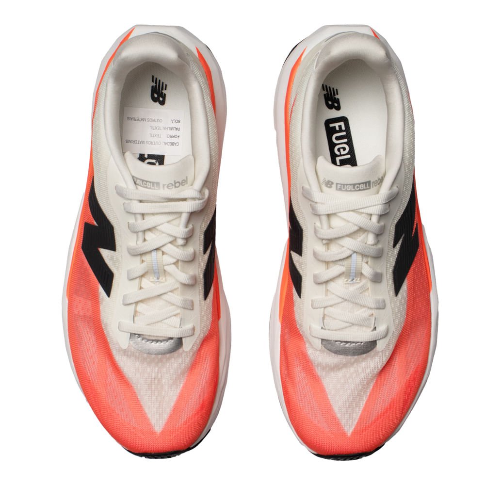 Tênis Masculino New Balance FuelCell Rebel v5 Coral Neon Branco/Coral 4