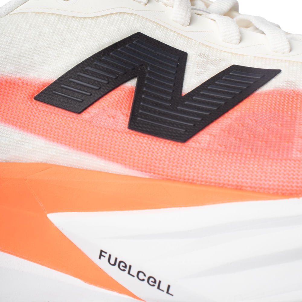 Tênis Masculino New Balance FuelCell Rebel v5 Coral Neon Branco/Coral 6