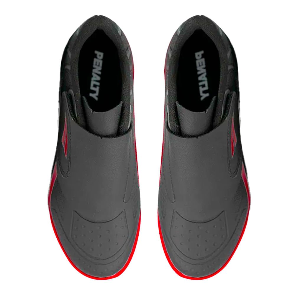 Chuteira Infantil Penalty Rocket Kids Futsal Preto/Laranja Preto/Vermelho 4
