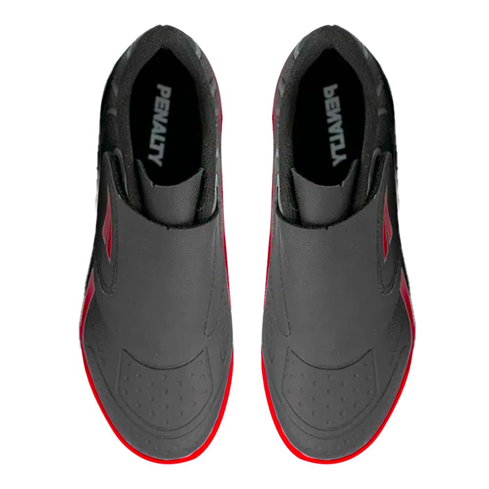 Chuteira Infantil Penalty Rocket Kids Futsal Preto/Laranja Preto/Vermelho 4