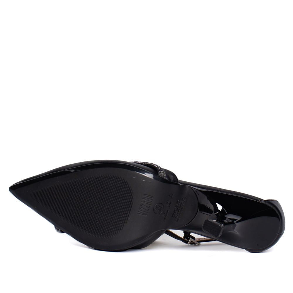 Sapato Feminino Vizzano Scarpin Strass Tiras Preto Preto 2