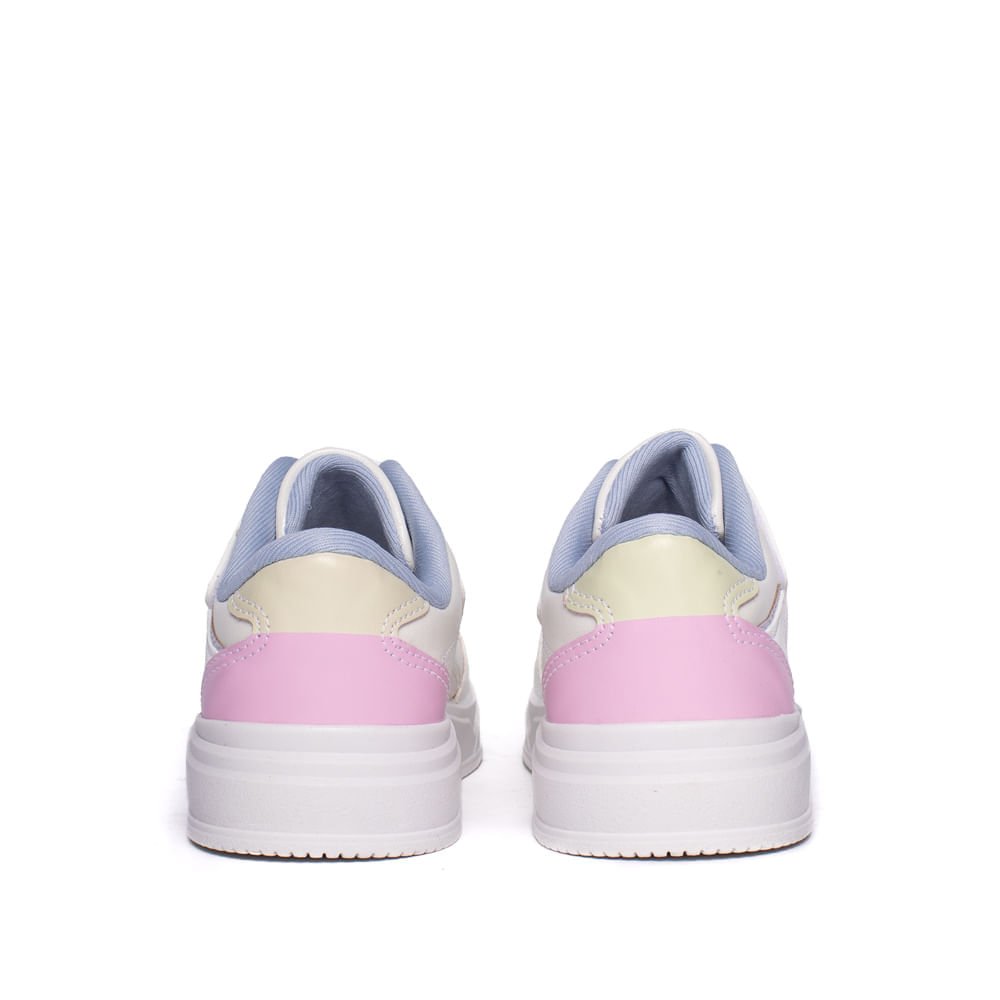 Tênis Infantil Pink Cats Napa Branco/Azul/Rosa Branco/Rosa 3