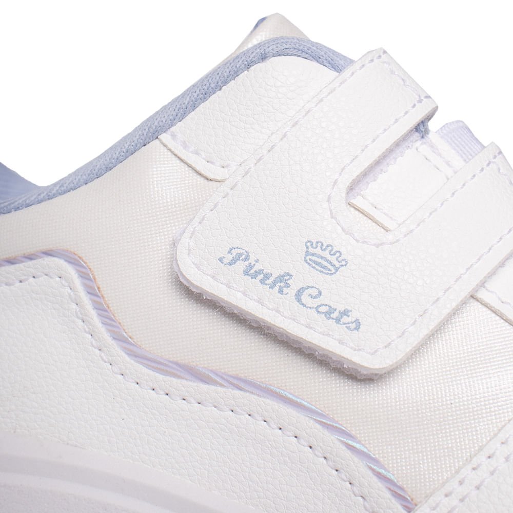 Tênis Infantil Pink Cats Napa Branco/Azul/Rosa Branco/Rosa 5
