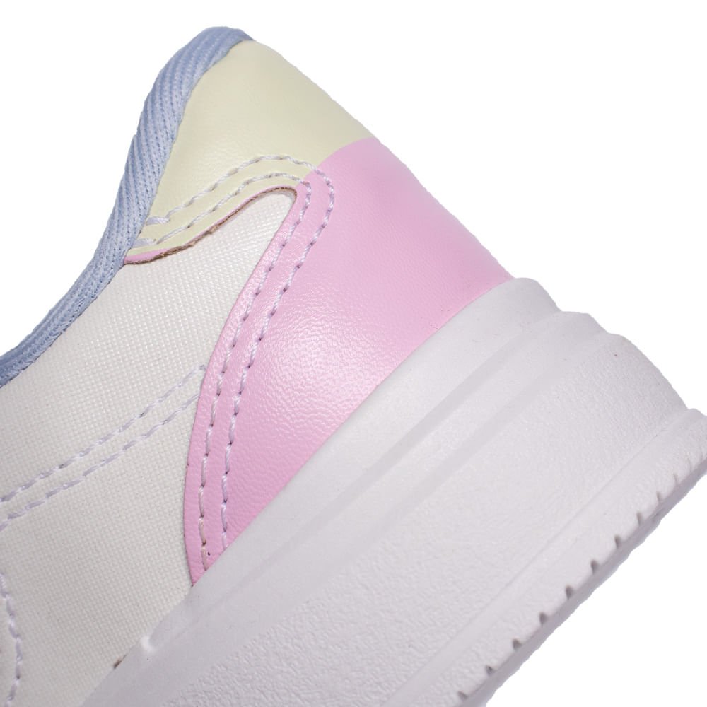 Tênis Infantil Pink Cats Napa Branco/Azul/Rosa Branco/Rosa 5