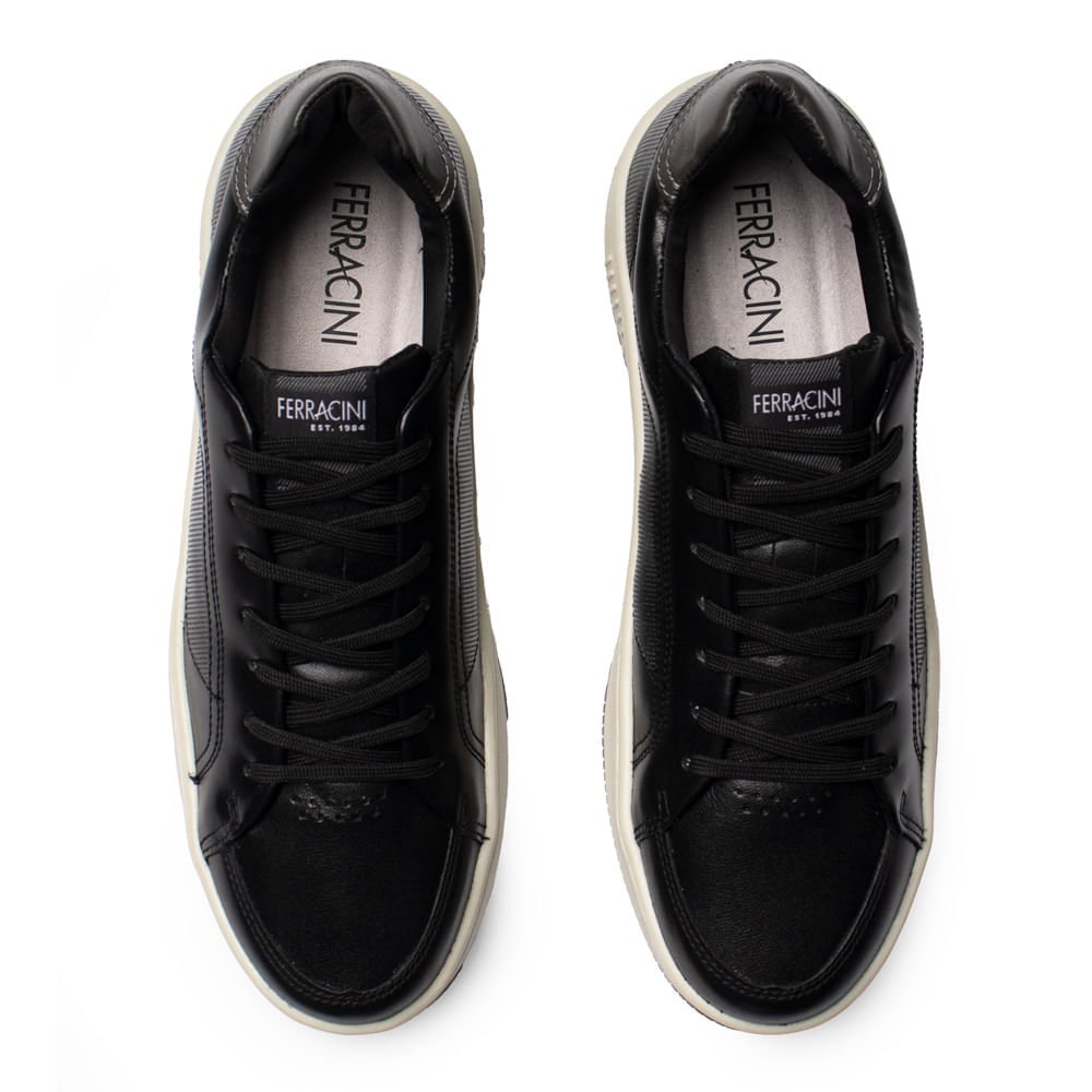 Sapatênis Masculino Ferracini Napa Conforto Preto/Cinza Preto/Cinza 4