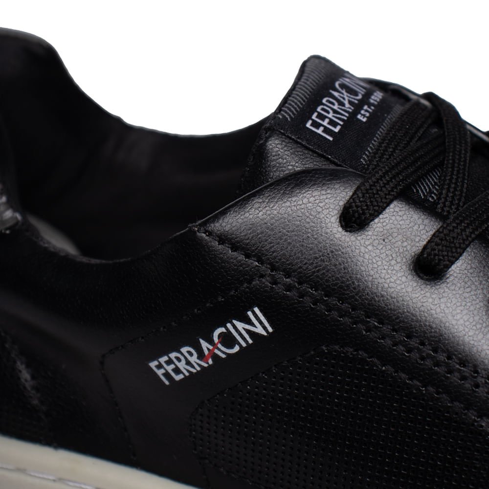Sapatênis Masculino Ferracini Napa Conforto Preto/Cinza Preto/Cinza 5