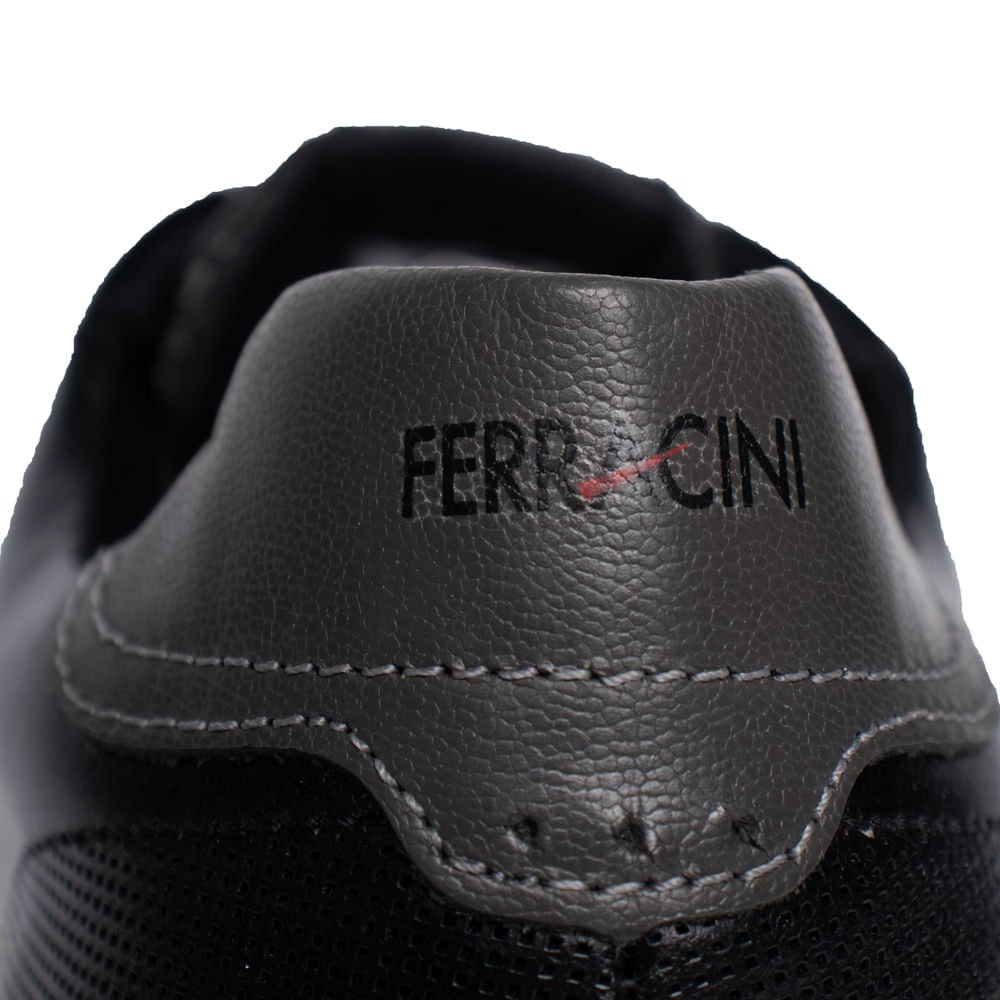 Sapatênis Masculino Ferracini Napa Conforto Preto/Cinza Preto/Cinza 6