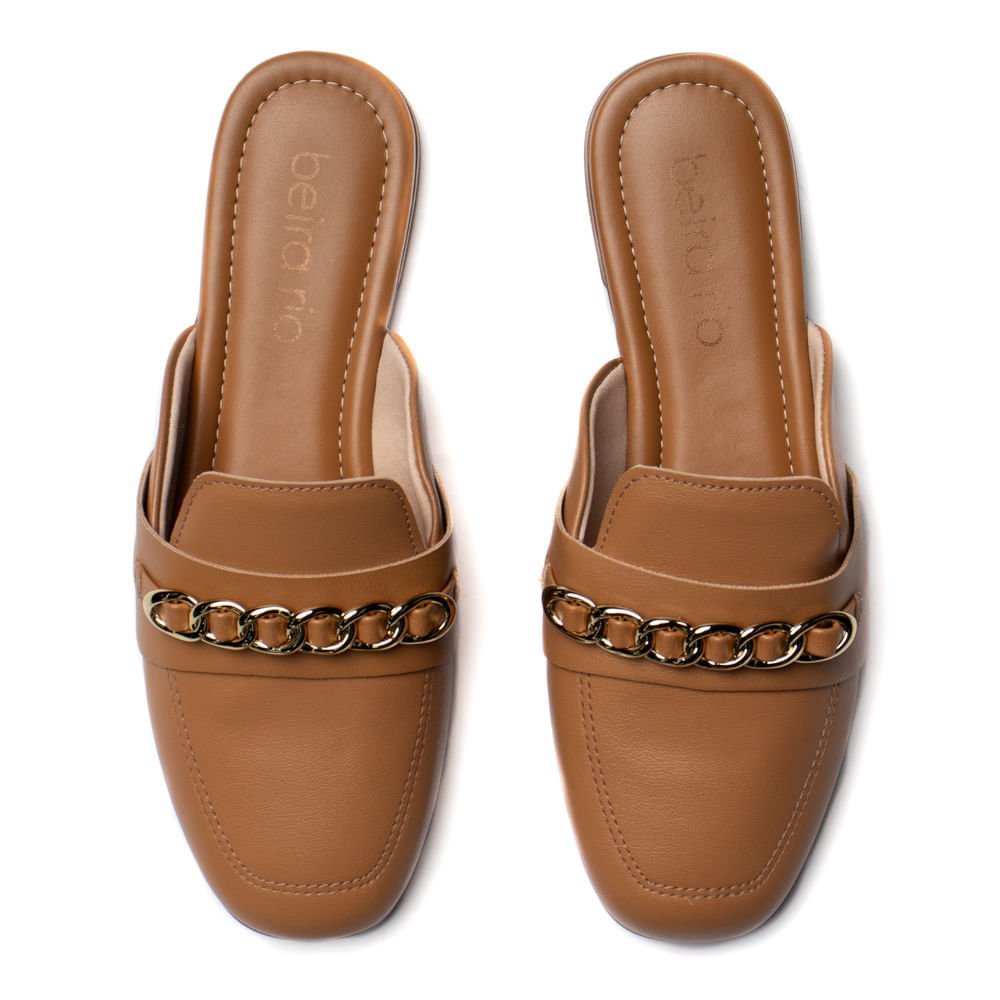 Sapatilha Mule Feminina Beira Rio Napa Turim Caramelo Caramelo 4