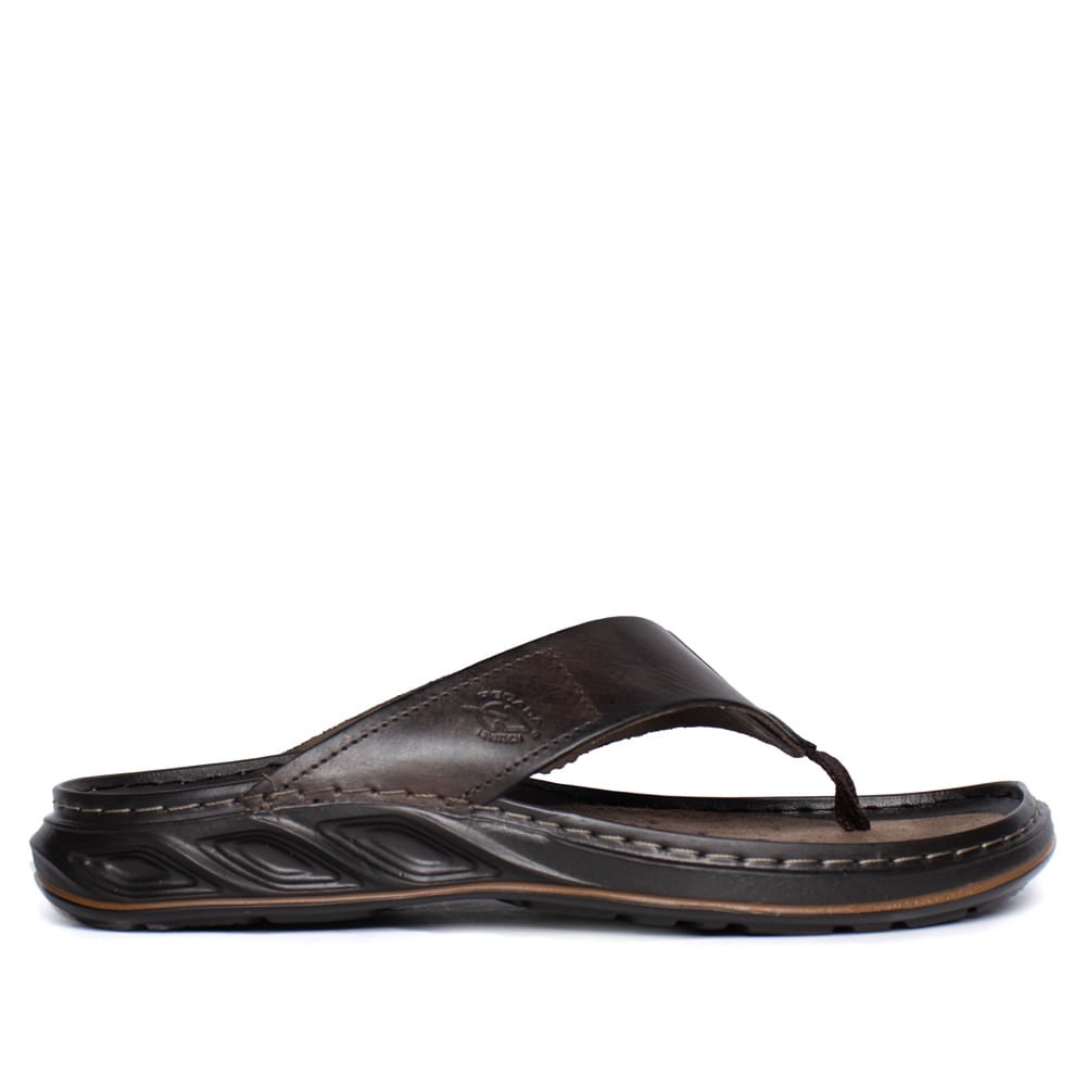 Chinelo Masculino Pegada Couro Anilina Levitech Marrom Marrom 2