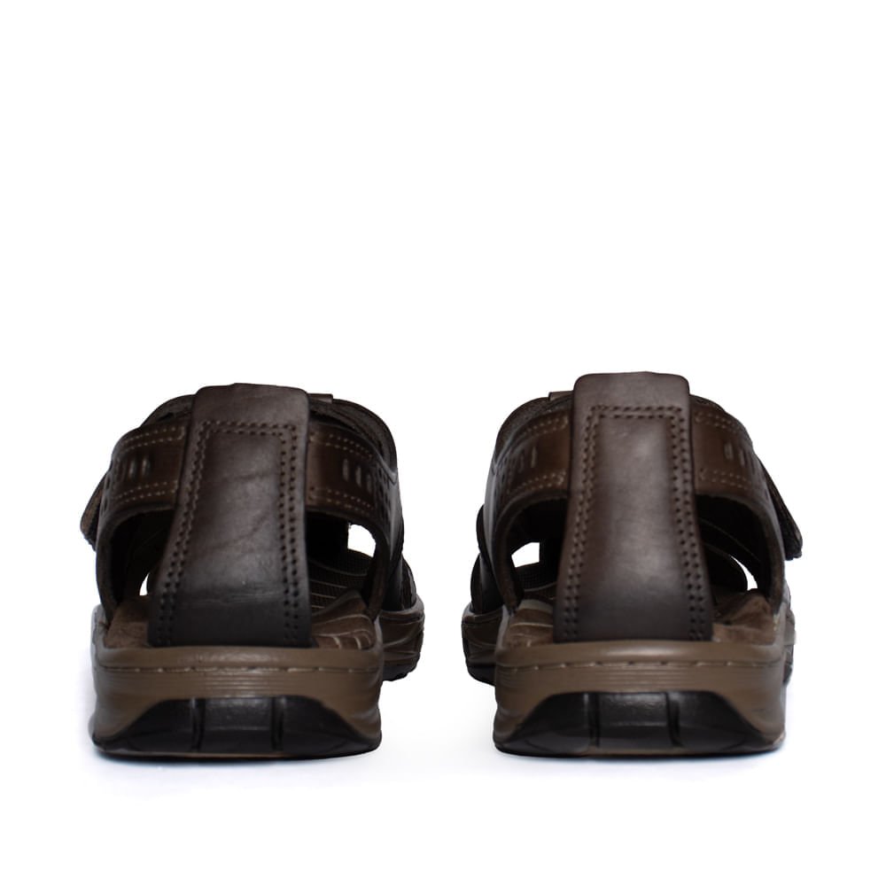 Sandália Masculina Pegada Soft Walk Couro Marrom Escuro Marrom Escuro 2