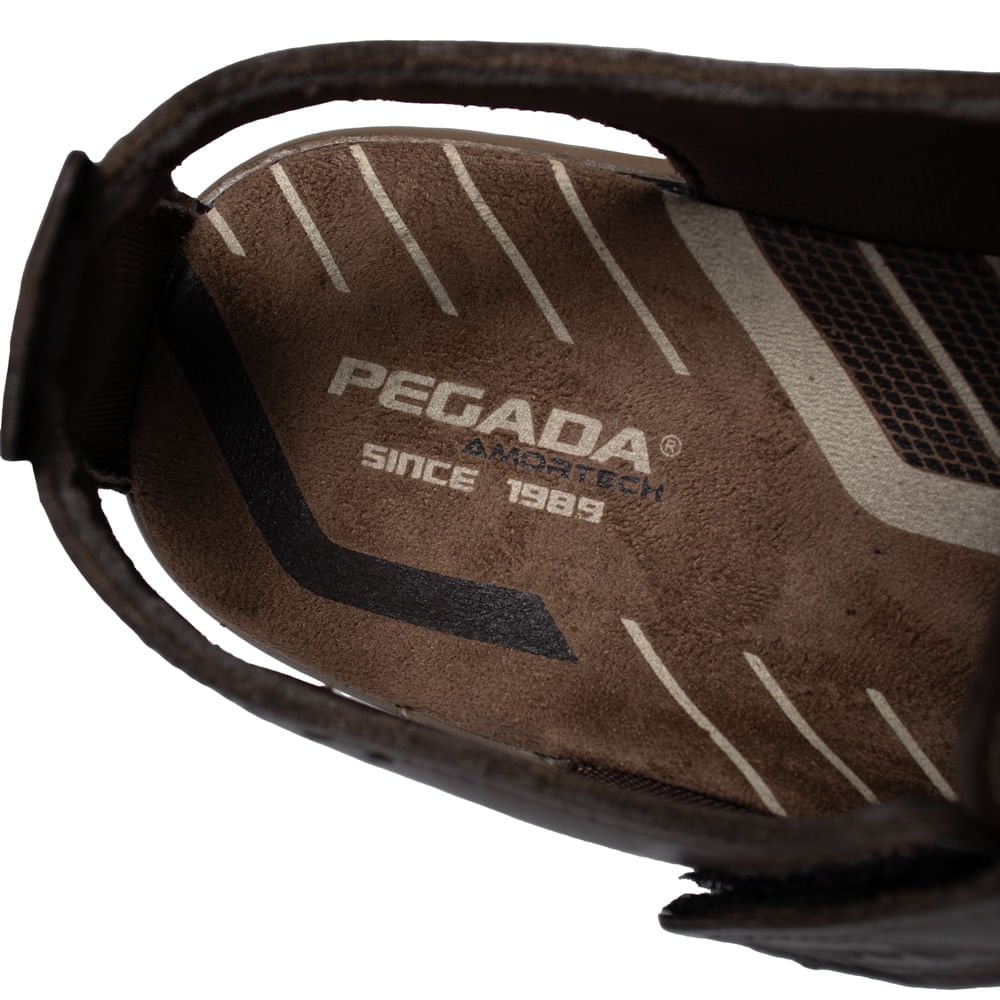 Sandália Masculina Pegada Soft Walk Couro Marrom Escuro Marrom Escuro 4