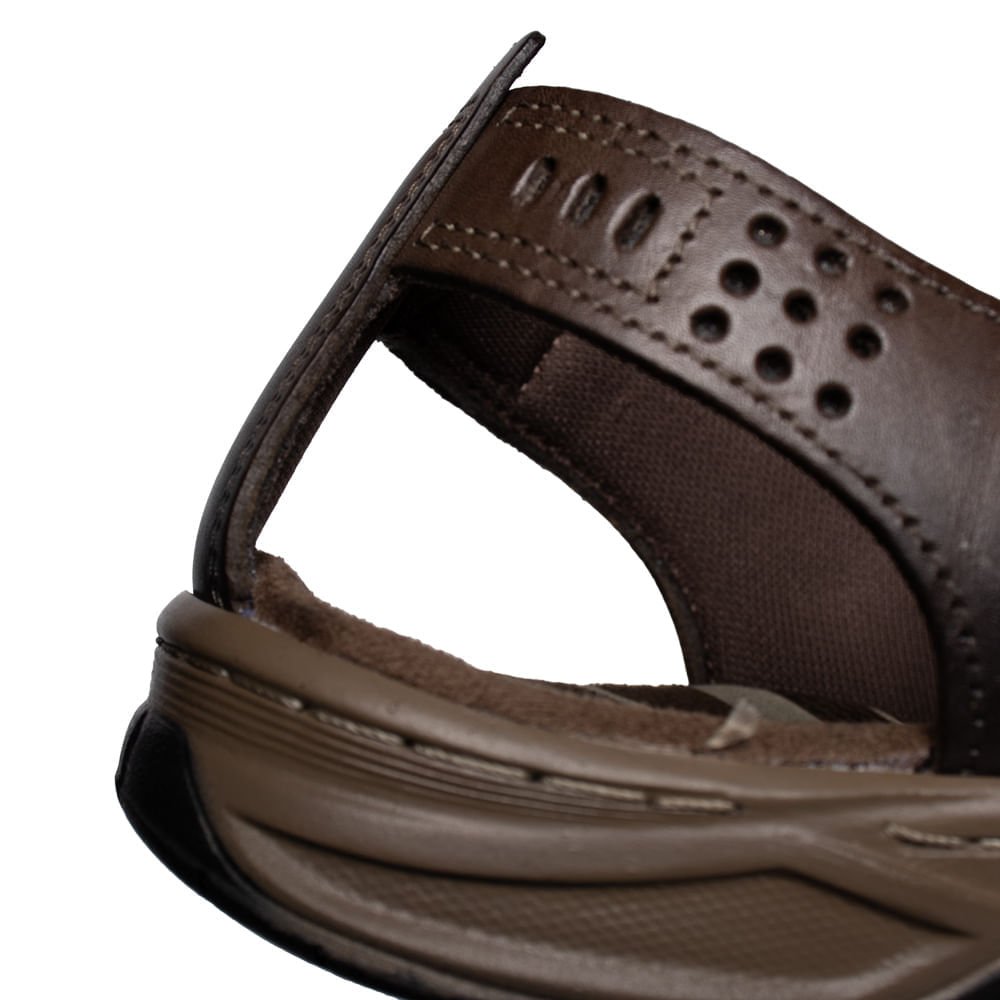 Sandália Masculina Pegada Soft Walk Couro Marrom Escuro Marrom Escuro 5